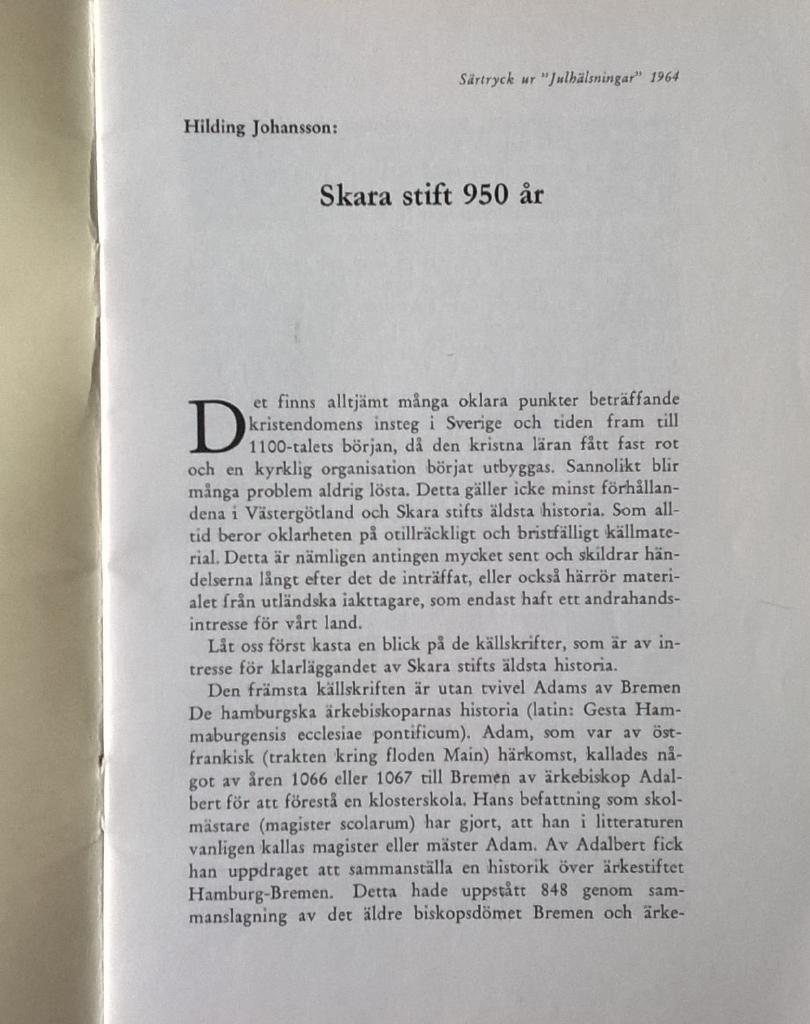 SKARA STIFT 950 ÅR. Särtr... | Hilding Johansson | 19 SEK