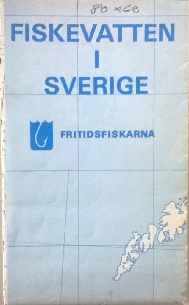Dubbelsidig färgkarta över FISKEVATTEN I SVERIGE.