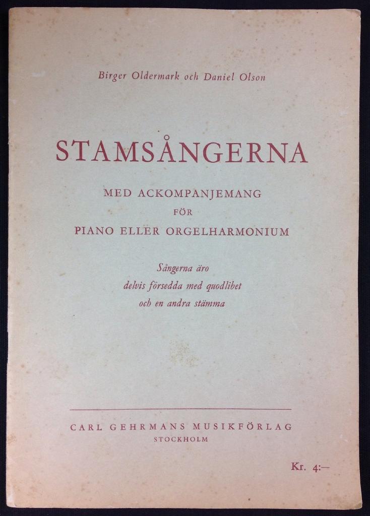 STAMSÅNGERNA - Med ackompanjemang för piano eller orgelharmonium