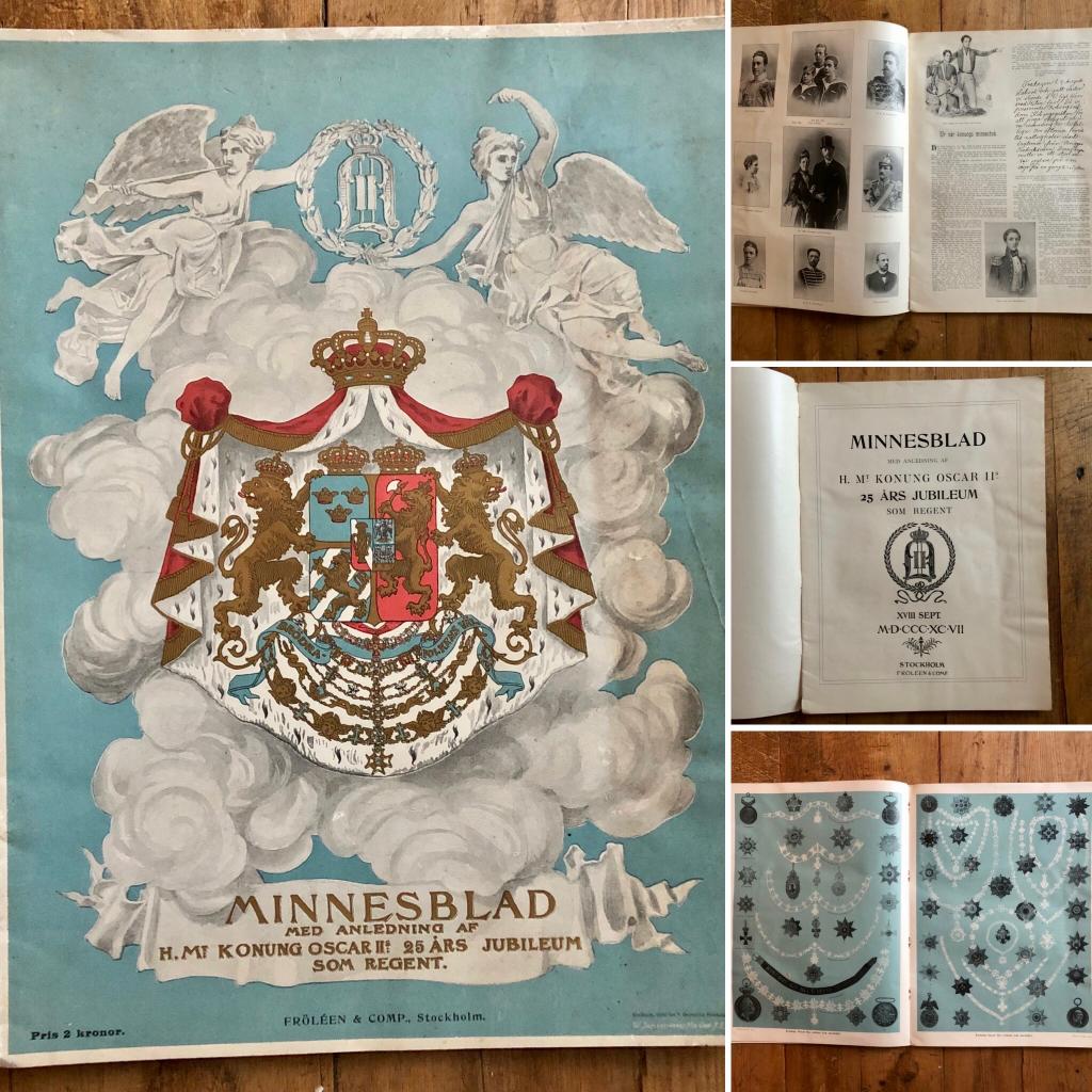 Minnesblad med anledning af H.M Konung Oscar II 25 års jubileum som regent