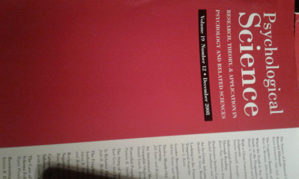 Psychological Science, 19, 12, Dec 01, 2008