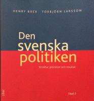 Den svenska politiken - Strukturer, processer och resultat