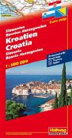 Kroatien Slovenien Bosnien Herzegowina Hallwag karta : 1:500000