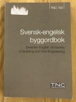 Svensk-engelsk byggordbok TNC 102