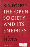 The Open Society and its Enemies Volume 1 Plato - Volume 2 Hegel & Marx