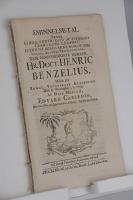 Åminnelse-tal öfver Hr. Doct. Henric Benzelius hållit för Kongl. Vetenskaps Academien den 8 nov., år 1758